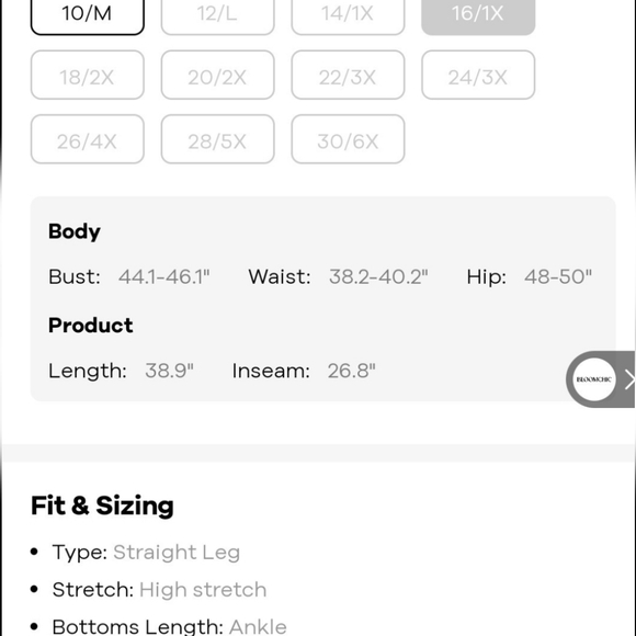 NWT  BloomChic  Women's Size 16 Elastic Waist  Roll Hem Ankle  Dark Wash Jeans - Picture 16 of 16